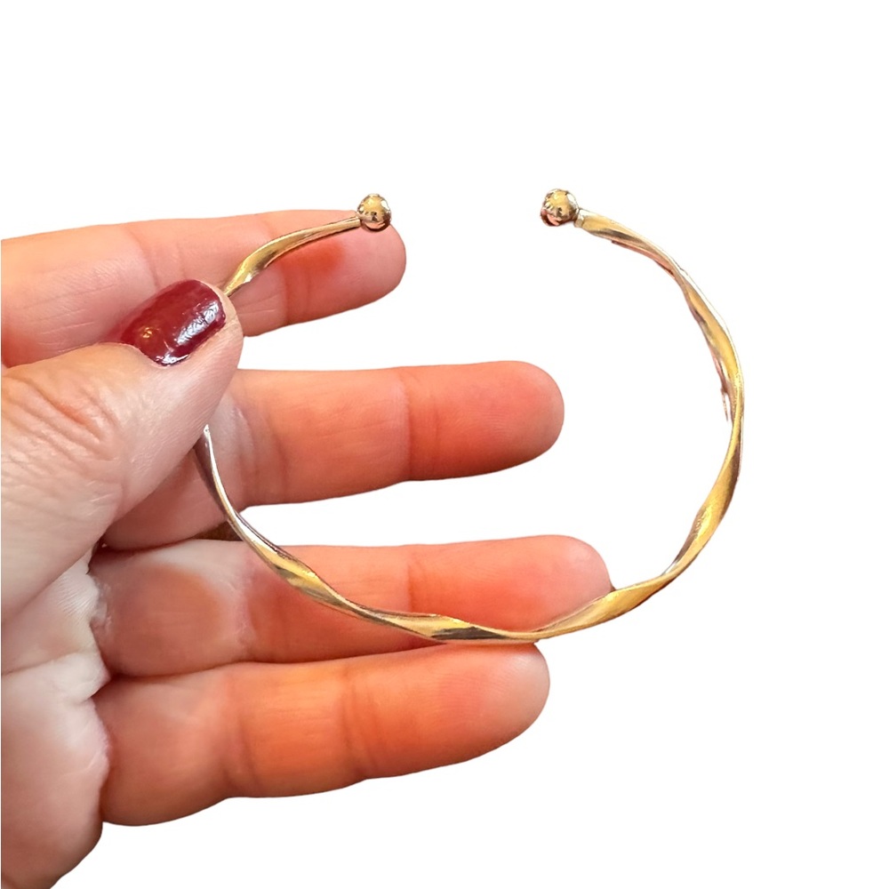 Wavy Style Silver Minimalist Cuff Bracelet